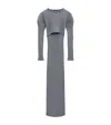 Loewe Ribbed-knit Maxi Dress In Grey