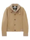 Loewe Ribbed-cuff Buttoned Jacket In Blue