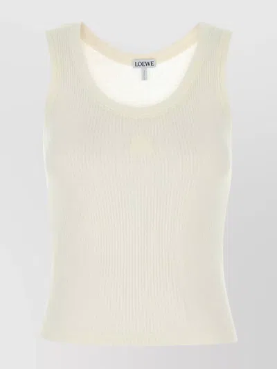 Loewe Ribbed Texture Silk Tank Top