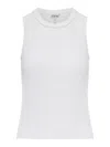 Loewe Ribbed Top With Anagram Embroidery In White