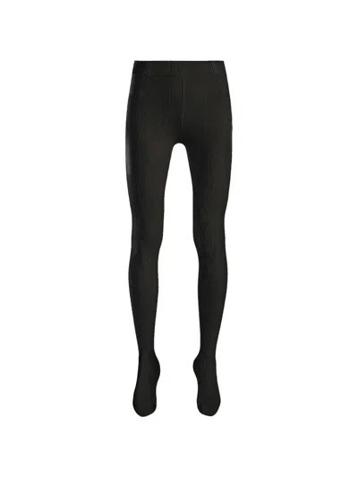 Loewe Ribbed-knit Logo-patch Trousers In Black