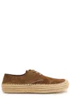 Loewe Rio Espadrille Brushed Suede Sneakers In Brown