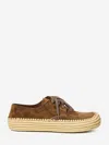 Loewe Rio Lace Up Espadrilles In Suede And Raffia In Brown