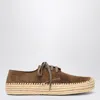 Loewe Rio Lace Up Espadrilles In Suede And Raffia In Brown