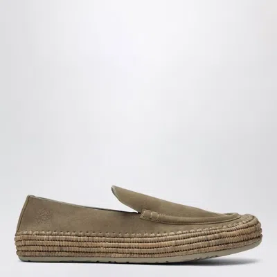 Loewe Cappuccino Suede Paula S Ibiza Rio Loafers In Brown