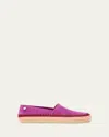 Loewe Rio Suede And Raffia Espadrilles In Fuchsia