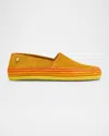 Loewe Rio Suede And Raffia Espadrilles In Orange