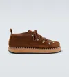 Loewe Mens Brown Rivet Suede Hiking Shoes Eur 44 / 10 Uk In Brown