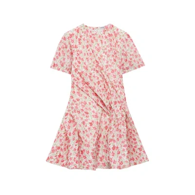 Loewe Robe Courte Torsadée À Fleurs En Soie Mélngée In Multi