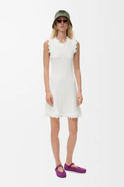 Loewe Tank Dress In Stretch Cotton Size:m For Woman In White