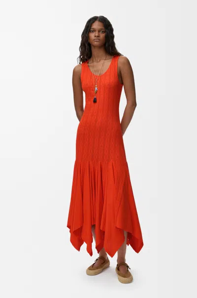 Loewe Tank Dress In Cotton In Red