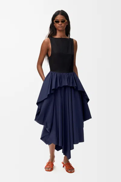 Loewe Dress In Cotton Size:44 For Woman In Blue