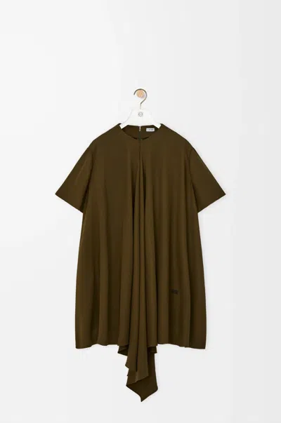 Loewe Draped Trapeze Mini Dress In Brown