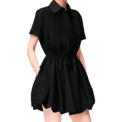 Loewe Robe Mini En Coton Et Soie In Black