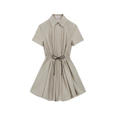 Loewe Robe Mini En Coton Et Soie In Sand