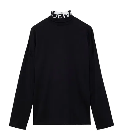 Loewe Rollneck Logo Sweater In Black