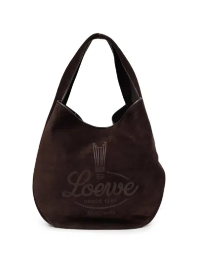 Loewe Roomy Logo-print Tote Bag In Brown