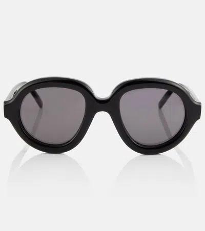 Loewe Round Acetate Sunglasses In Black
