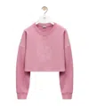 Loewe Round-collar Long-sleeve Hoodie In Pink