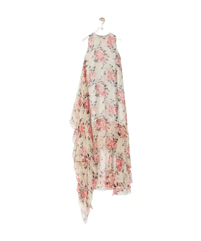 Loewe Round Collar Sleeveless Dress In Nude