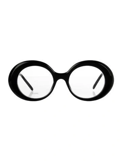 Pre-owned Loewe Round Eyeglasses In Black