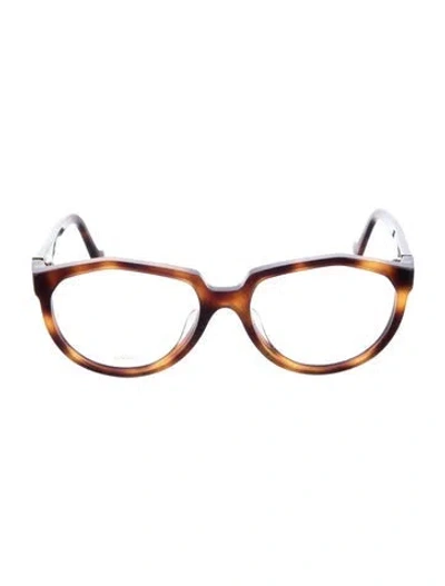 Pre-owned Loewe Round Eyeglasses In Brown
