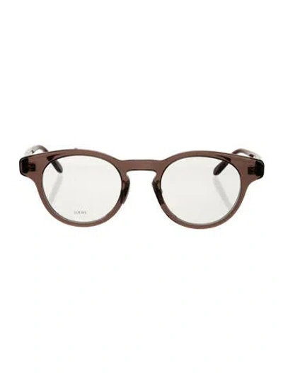 Pre-owned Loewe Round Eyeglasses In Brown/clear