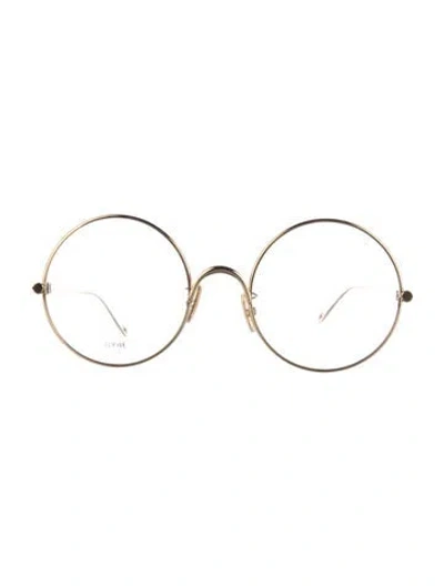 Pre-owned Loewe Round Eyeglasses In Gold