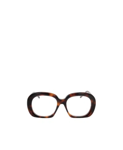 Loewe Brown Curvy Glasses In White