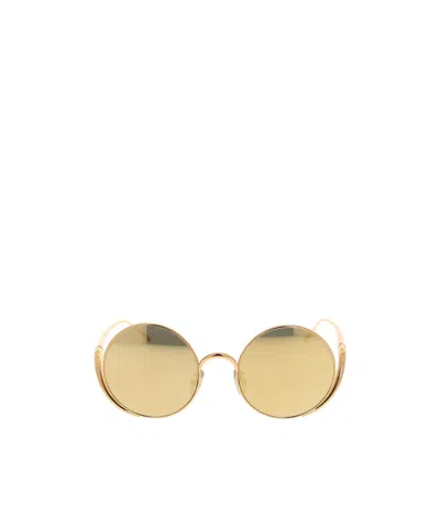Loewe Round Frame Sunglasses In Gold