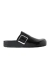 Loewe Ease Buckle Leather Clogs In Black