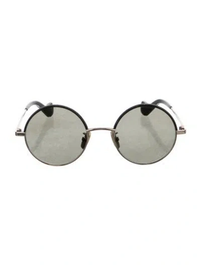 Pre-owned Loewe Round Mirrored Sunglasses In Gold
