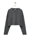 Loewe Round-neck And Long-sleeved Sweater In Dark Gray
