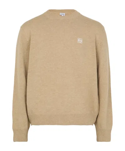 Loewe Wool Anagram Sweater In Nude