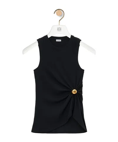 Loewe Round-neck Cotton Vest In Black