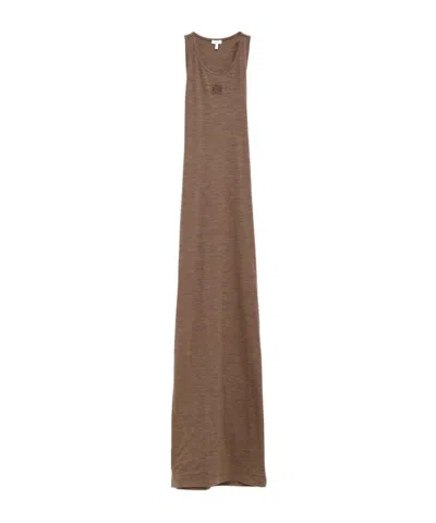 Loewe Round-neck Dress In Brown
