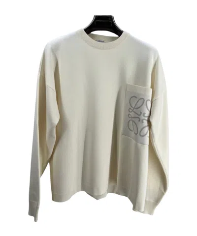 Loewe Round-neck Pocket Sweater In Gray