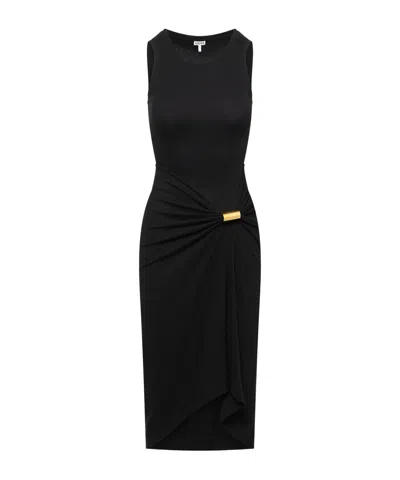 Loewe Round Neck Sleeveless Dress In Black