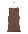 Loewe Embroidered Wool-blend Jersey Tank In Brown