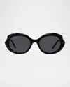 Loewe Mini Oval Slim Sunglasses For Woman In Black