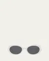Loewe Round Slim Acetate Sunglasses In White