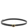 Loewe Round Soft Logo Engraved Buckle Leather Belt In Black