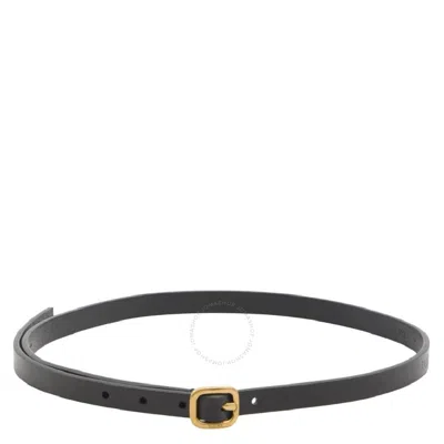 Loewe Round Soft Logo Engraved Buckle Leather Belt In Black