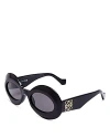Loewe Round Sunglasses, 52mm In Black/gray