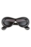 Loewe Anagram 49mm Small Rectangular Sunglasses In Black