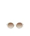 Loewe Signature Round Cutout Metal Sunglasses In Nude