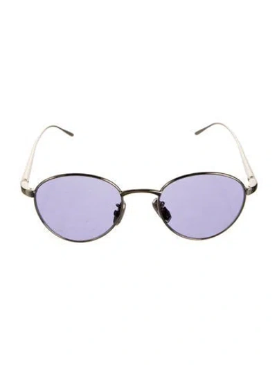 Pre-owned Loewe Round Tinted Sunglasses In Black