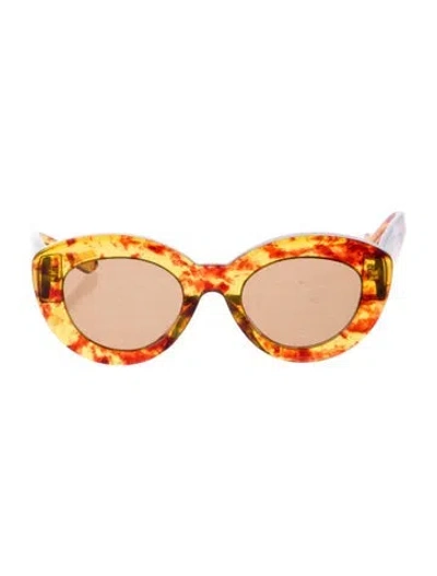 Pre-owned Loewe Round Tinted Sunglasses In Brown