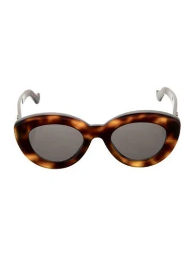 Pre-owned Loewe Round Tinted Sunglasses In Brown