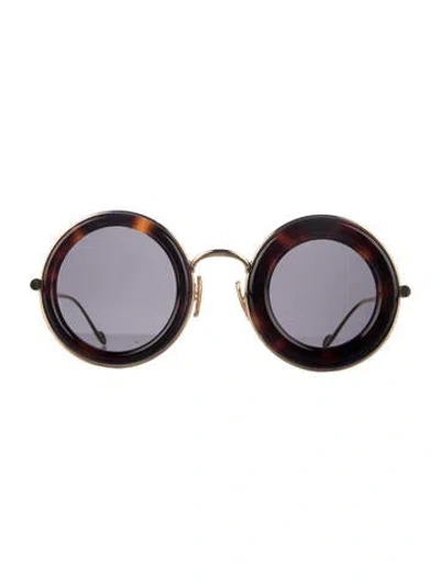 Pre-owned Loewe Round Tinted Sunglasses In Brown